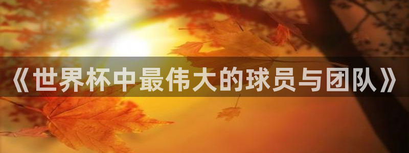 世预赛欧洲赛程表：《世界杯中最伟大的球员与团队》